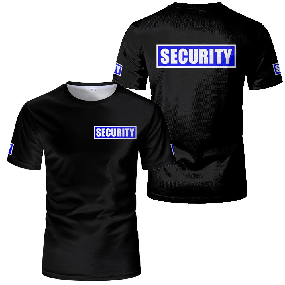 Classic Security Guard Uniform Bodyguard Professional Work O-Neck Tees Men's Lightweight Breathable Casual Short Sleeve T-Shirts