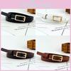 Leather Minimalist Pu Waist Belt For Women With Rectangular Buckle Design