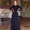 2024 Autumn Women's Solid Color Embroidered Long Sleeve Dress