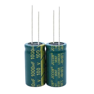 JCCON 100V 1000uF Vysokofrekvenčný hliníkový kondenzátor s nízkym odporom 18x35
