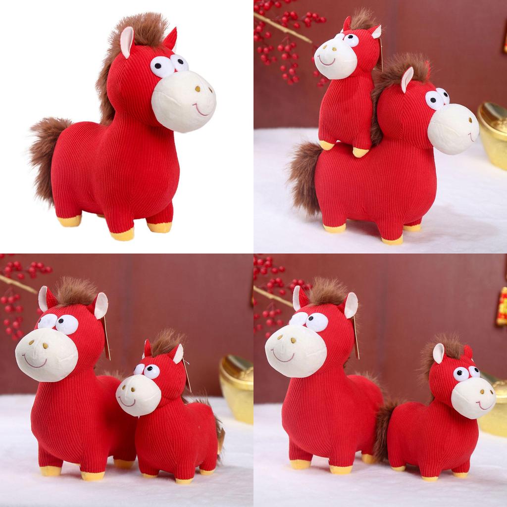 Zodiac Year Of The Horse Plush Toy With Short Plush Material For New Year Gift