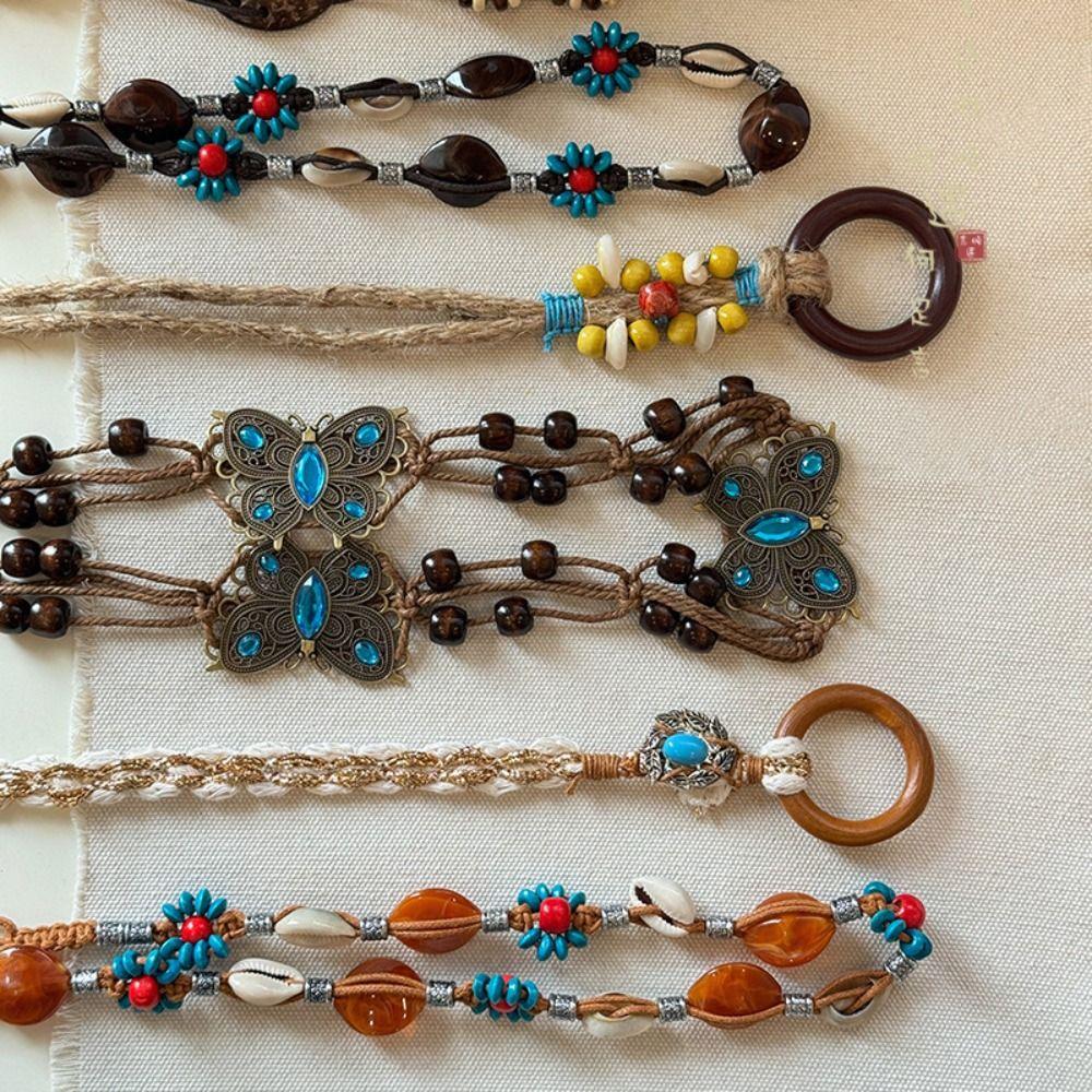 Butterfly Ethnic Style Belt Retro Women Woven Belt Vintage Bohemian Style Waist Chain  Female/Girls