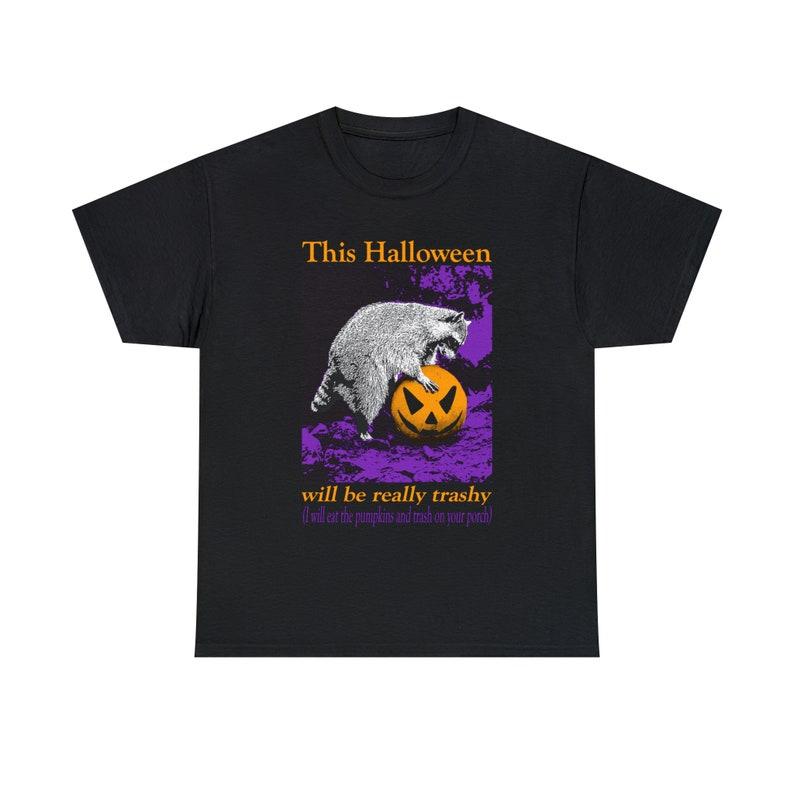 

230 Gsm 100% Cotton Trashy Halloween Raccoon T Shirt XXS чёрный