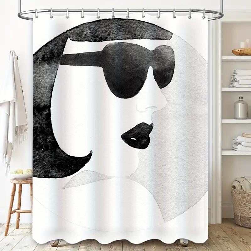 Animal Print Shower Curtain With Sun Design Modern Bathroom Decor For Home Decoration Supplies Size 180X230Cm