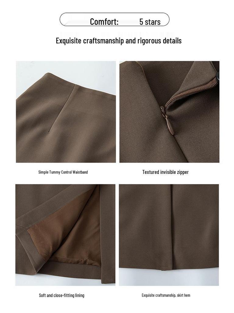 2026 Women's High-End A-Line Midi Skirt: Elegant, Slim-Fit, Hip-Hugging for Spring/Summer