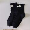 Women Crew Socks Ruffle Ankle Socks Japanese Style Sweet Bows Socks Frilly Cheongsam Knee High Socks Y2K Streetwear