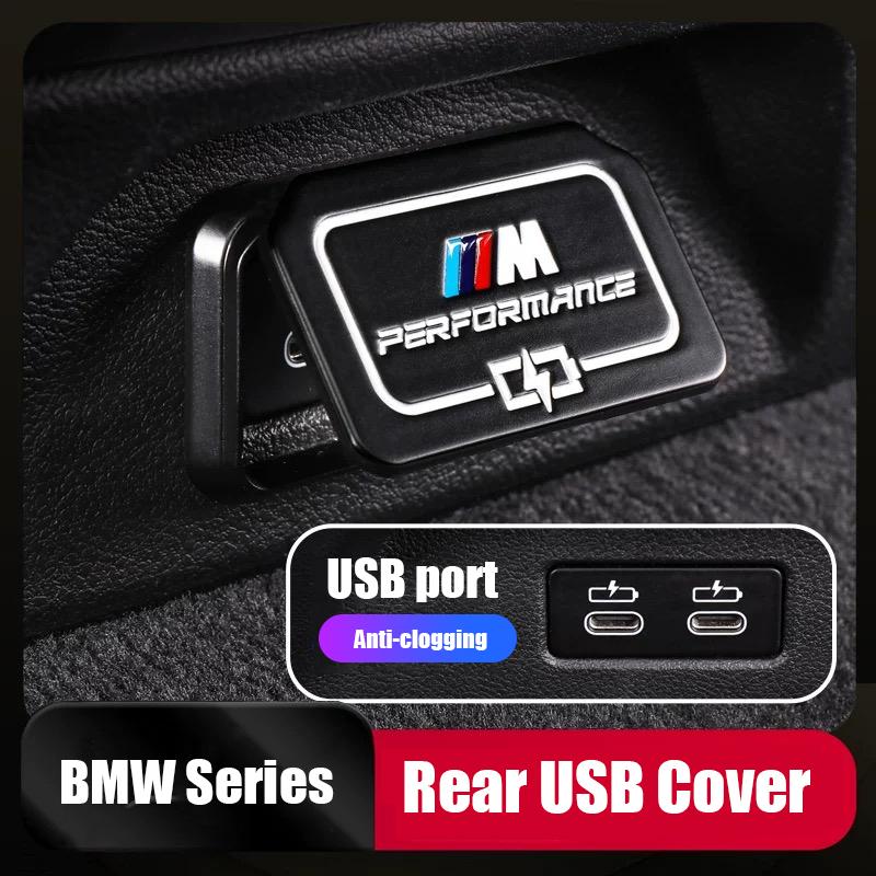 YMDM4 For BMW X1 X2 X3 X4 X5 G05 X7 1 2 3 4 5 6 Series GT Car Charging Port Protection Cover Interior Decoration Sticker Accessories