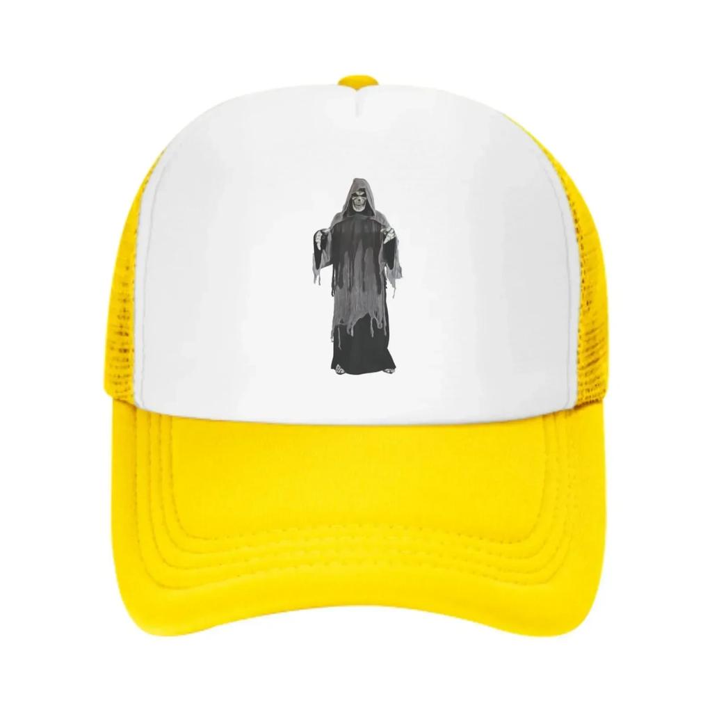 Halloween Skull Mesh Trucker Hats for Men Women Adjustable Casual Fashion Baseball Caps for Outdoor Activities