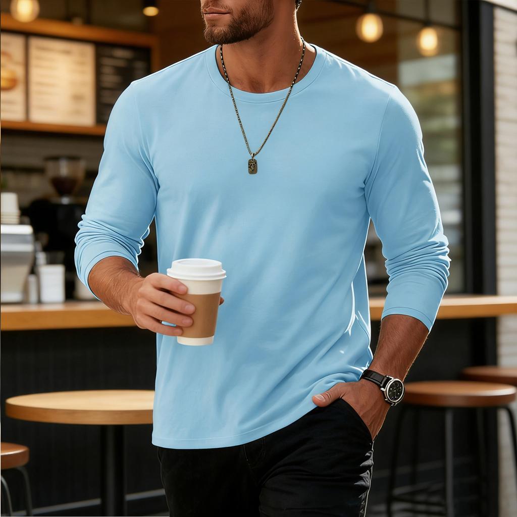 Men's Color Casual Long Sleeve Sleeve Top Casual Shirt Summer Shirt Blouse
