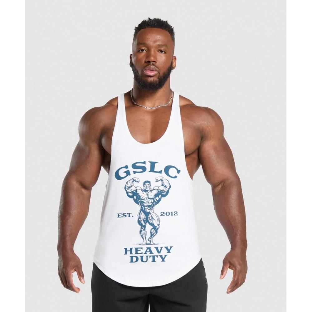 

Стрингер Gymshark Heavy Duty белый A2b9k Wb57 S