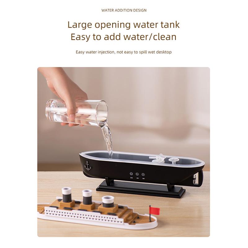 Jellyfish Aromatherapy Machine Small Retro Ship Humidifier Desktop Home Use Colorful Lights Aromatherapy Machine