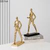 Creative Running Figures Statue Desk Decoration Crafts Ornaments Gold-plated Character Ceramic Sculpture Room Aesthetic Decor