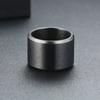 Ikuinen 15mm Chunky Men Band Black Stainless Steel Wide Bulky Man's Ring Punk Male Alliance Anel
