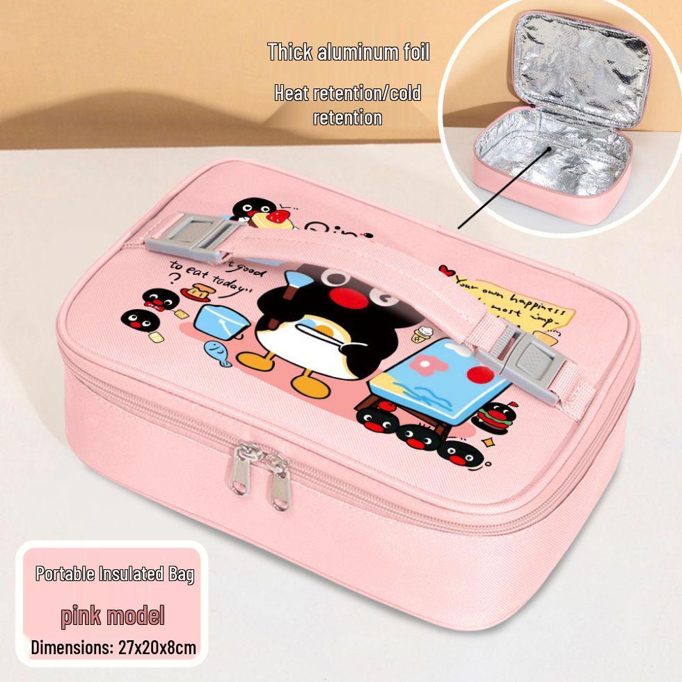 Borsa termica per il pranzo Pingu il pinguino - Universale, Ispessita, Portatile, Ideale per Studenti e Pasti di Lavoro, Ottima Opzione Regalo