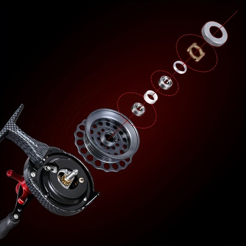 Spaltfreie Universelle Ganzmetall-Kohlefasertextur Frontrolle Eisangelrolle Köder Weitwurf Hohe Übersetzung Große Bremskraft