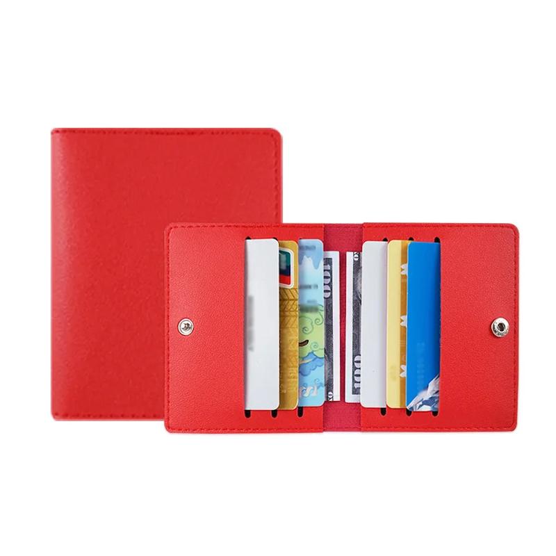1Pc PU Leather Short ID Wallet Business Ultra Thin Credit Card Bags Purse Hasp Card Holder