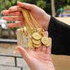Steel Coin Pendant Necklace 18K Gold Coin Bag Pendant Charms  DIY Jewelry Making