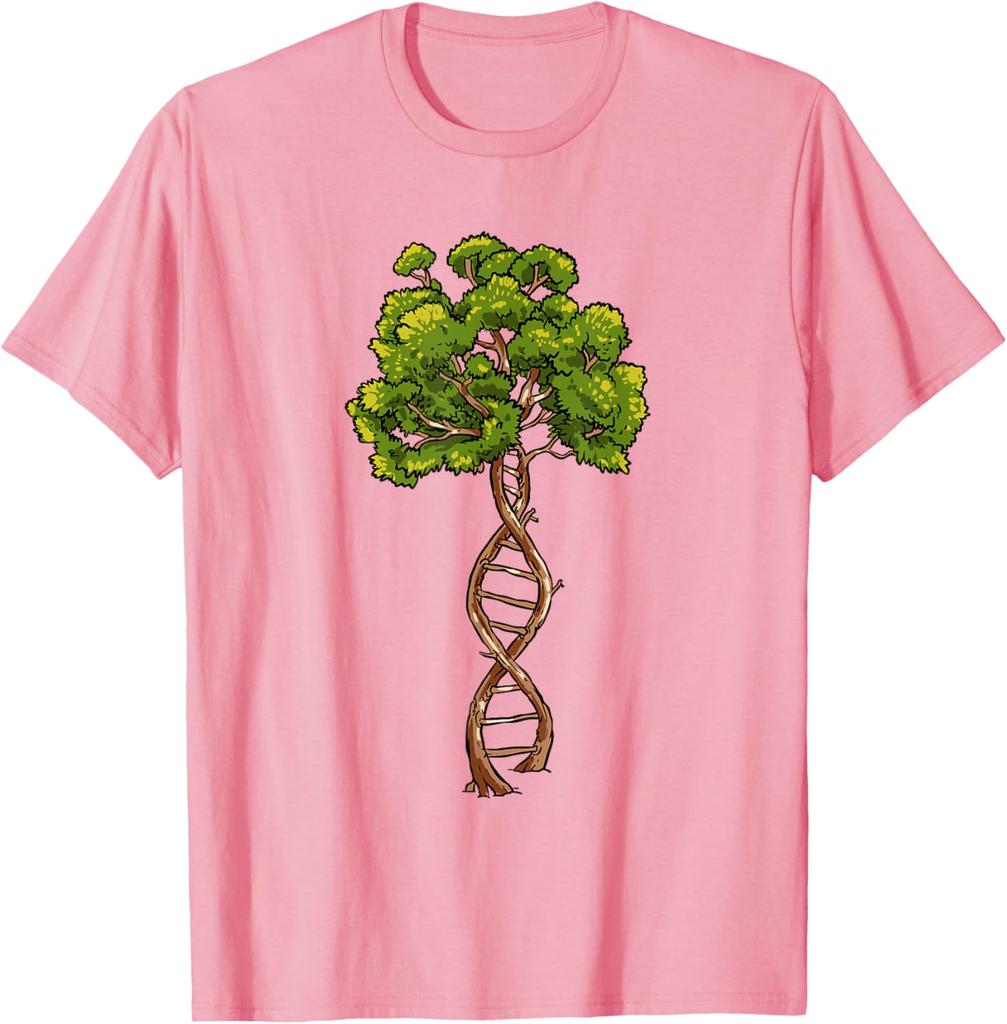 DNA Baum des Lebens Wissenschaft Genetik Biologie Liebhaber Grafik T-Shirt Kurzarm Lässig Rundhals T-Shirt