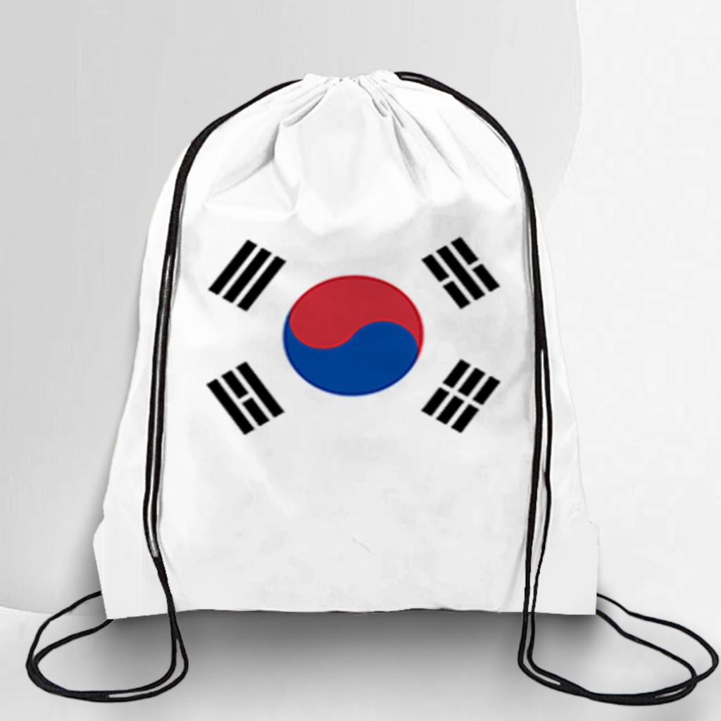 Drawstring Backpack with National Emblem Print Lightweight Portable Storage Bag for Sports Travel School Gym Sackpack