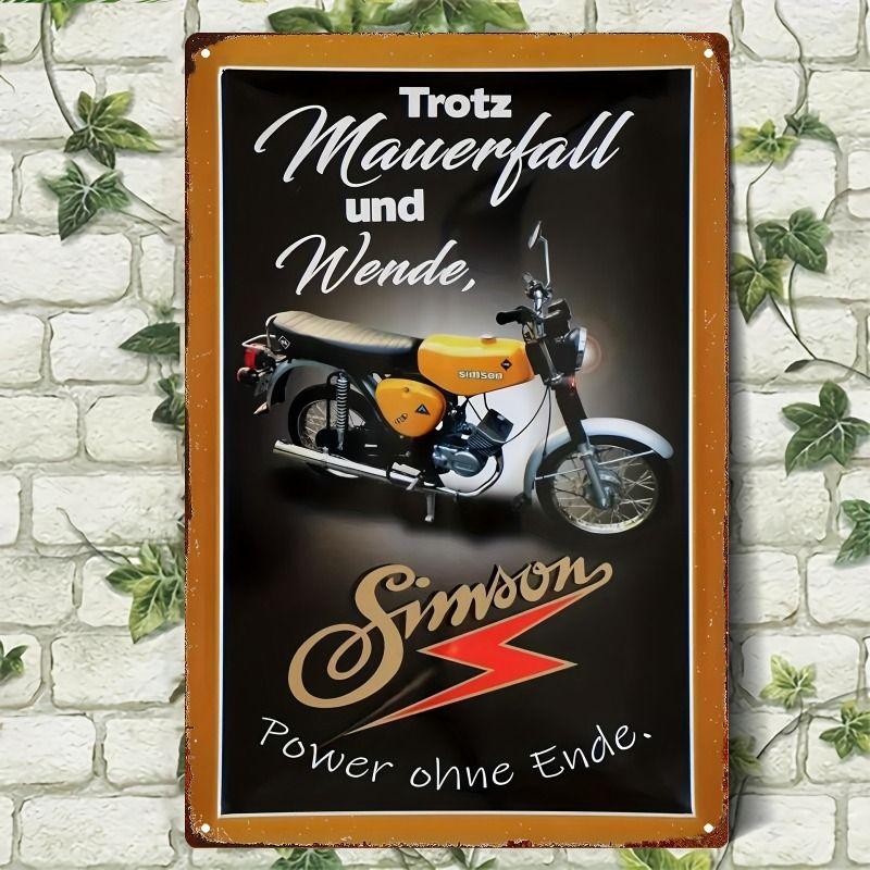 Retro Tin Motorcycle Wall Art for Cafe Bar Garage Decor