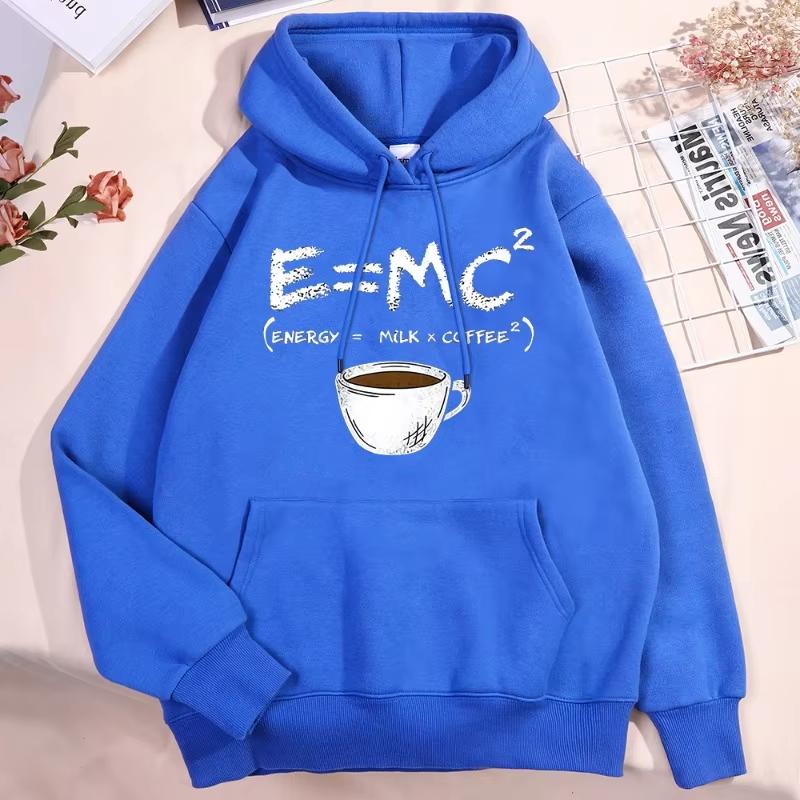 Latte Caffè Energia Formula Divertente Felpa con Cappuccio Uomo Donna Carino Abbigliamento Fitness Modello Felpa Larga Autunno Pullover Felpe per Coppie
