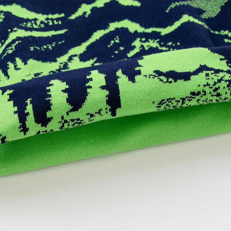 Maglione Jacquard Paesaggio Autunno/Inverno da Ragazzo - Manica Lunga, Caldo, Girocollo