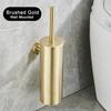 Edelstahl-Toilettenbürsten-Set, gebürstetes Gold, runde Haushalts-WC-Badezimmer-Reinigungsbürste, Reinigungswerkzeug