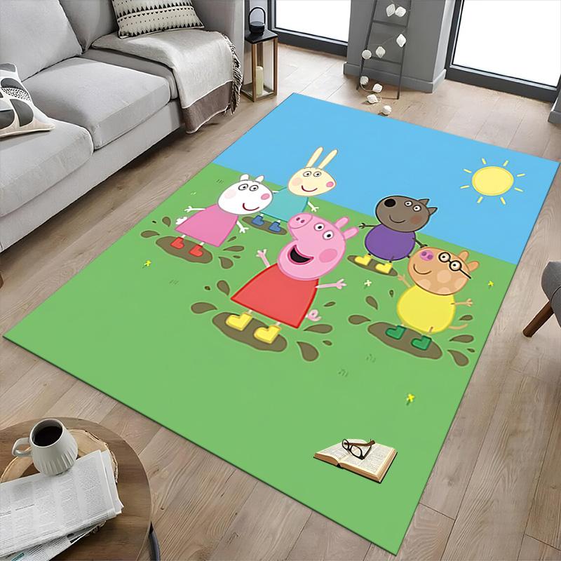 1pc Peppa Pig Fairy Tale Carpet for Playroom Bedroom Living Room Sofa Home Decor,kids Game Area Rug Non-slip Floor Mat Y723127