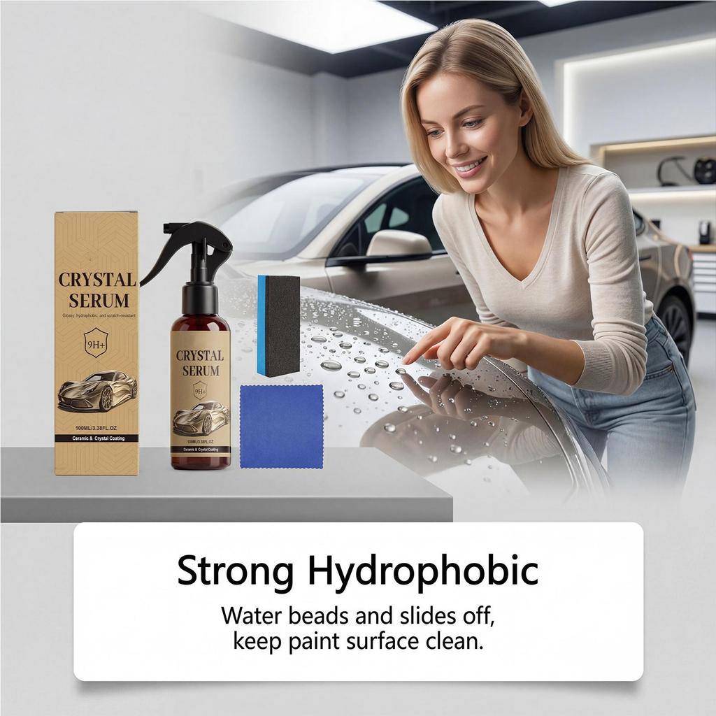 100ml Car Ceramic Coating Spray, 9H Professional Agent Car Paint Coating with Sponge and Towel for Automotive Detailing, Care