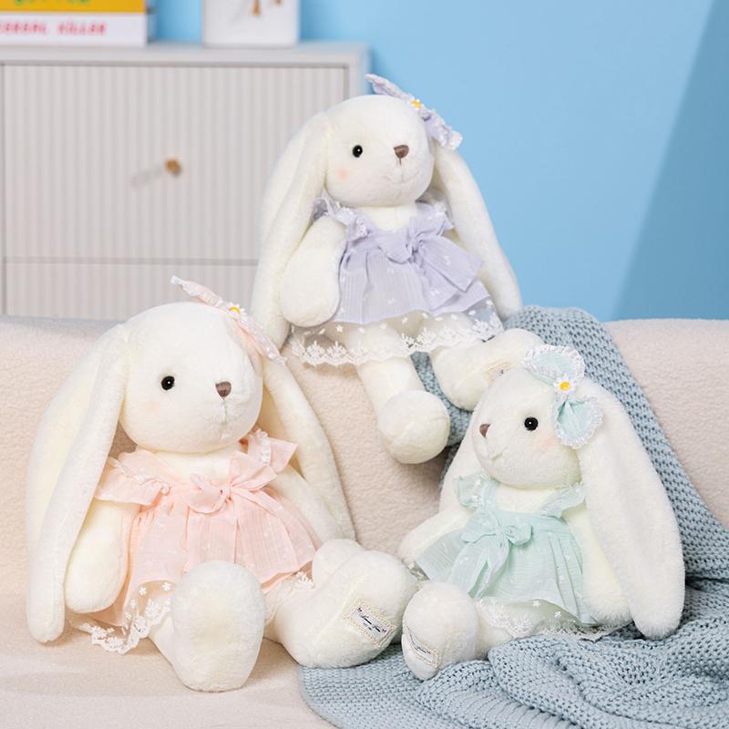 40 50CM Cute Rabbit Plush Toy Wear Princess Skirt Soft Comfortable Doll Pillow for Room Decoration Girl Birthday Gift