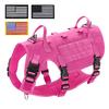 Nylon Tactical Dog Harness Military Dogs Vest Durable Pet Training Harnesses with Flags for Medium Large Dogs Golden Retriever