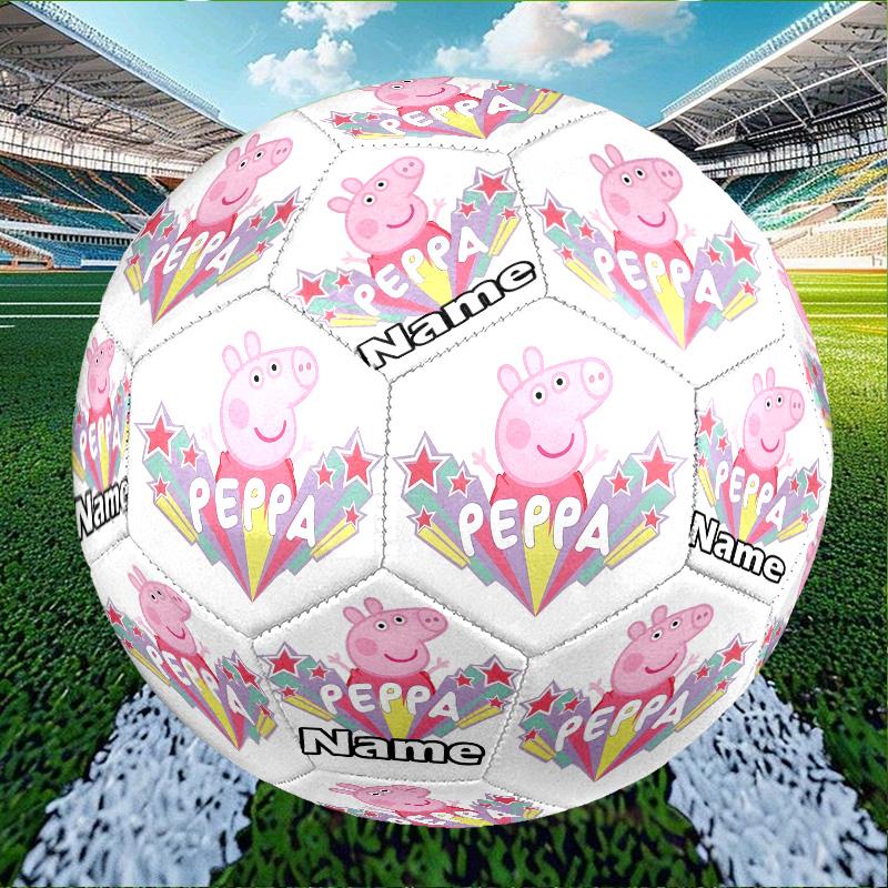 Custom Name Personalized Peppa Pig-A Print Size 5 Soccer Ball Training & Match Football, for Team, Kicking, Gift for Football Enthusiasts