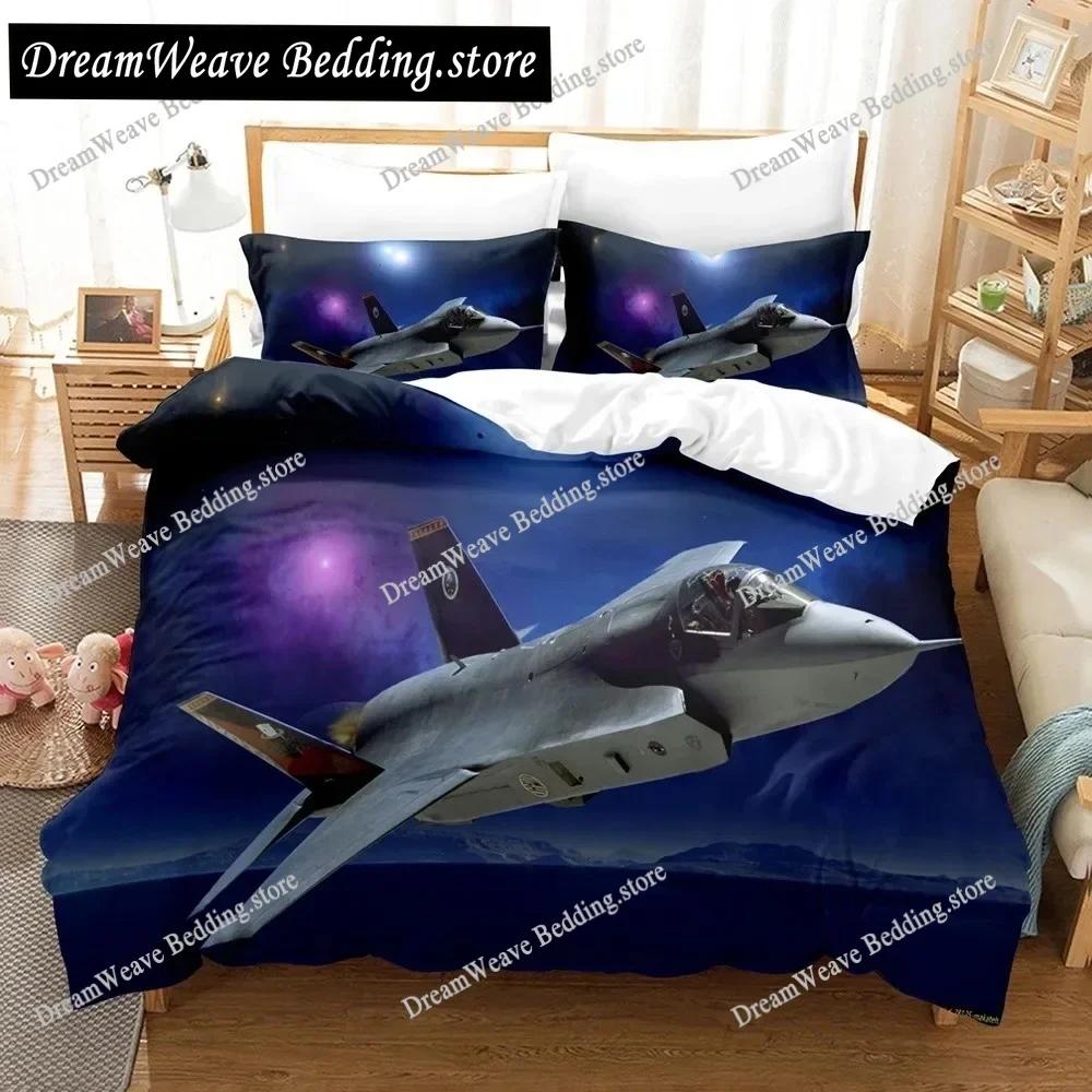 3D Jet Fighter Battle Plane F-35 Bedding Sets Duvet Cover Set with Pillowcase Twin Full Queen King Bedclothes Bed Linen963