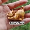Hand-Carved Wooden Kitten Statue - Lifelike Miniature Cat Decor, No Electricity Needed, Handcrafted Wood Art for Home & Office Desk, Perfect Gift