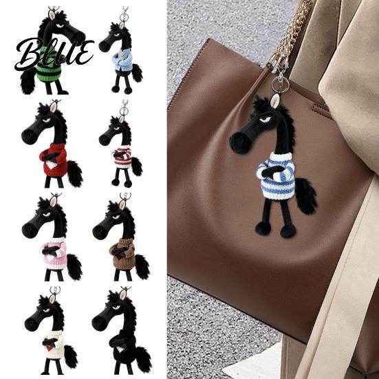 Soft Horse Pendant Keychain Plush Cute Cartoon in Sweater Mini