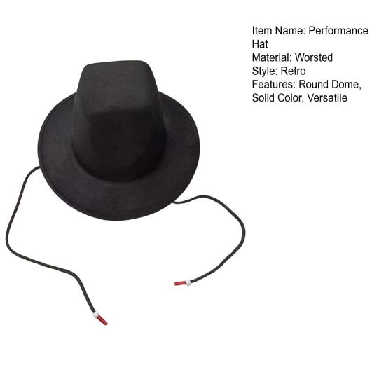 Festive Sun Hats Men Boys Teens Performance Hat Idol Cosplay Cap Headwear Wide Brim Summer UV Protection Black Hat