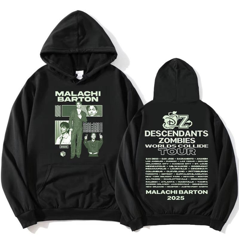 Malachi Barton Mikiny Zzombies Worlds Collide Tour Mikiny Dlouhý rukáv Módní Mikiny s kapucí Pulovry s potiskem filmu Dívka