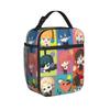 Chainsaws Man Lunch Bag Characters Kawaii Lunch Box Outdoor  Portable Zipper Thermal Lunch Bags For Unisex Oxford Cooler Bag