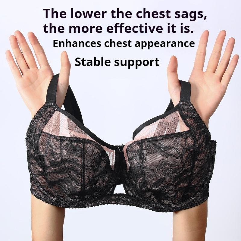 Hot-selling Plus-size Lingerie, Full-cup Lace Bras That Make Busts Look Smaller