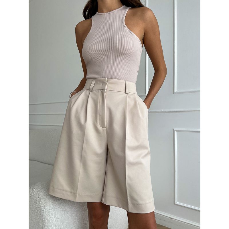 

Casual Loose Five Points Suit Shorts Apricot color L