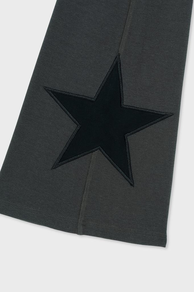 Hombadittingjeu Star Patch Flare Pants (Charcoal)