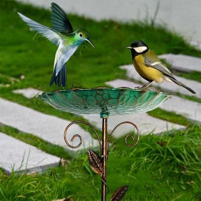 Bird Bath Bowl Patio Birdfeeder Metal Standing Birdbath Bowl Decorations Frost-proof Height Adjustable For Balcony Yard Outdoor