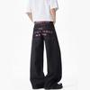 Men's summer washed loose trousers hip-hop old casual mid-rise straight jeans