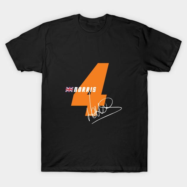 

Men Black Print T-shirt Lando Norris 4 Signature Number No-Cut Transfer Paper Print Cotton Tshirt XL чорний
