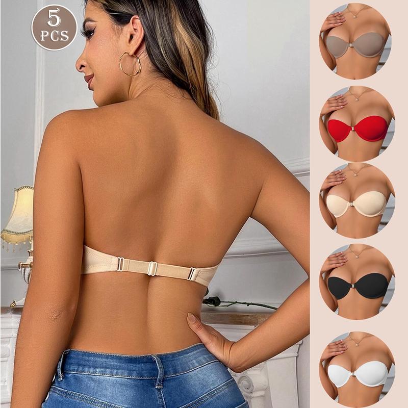 5 pcs women Padded with wire small size brassiere Wedding Party Detachable Straps bra 75BC- 85B - 3055