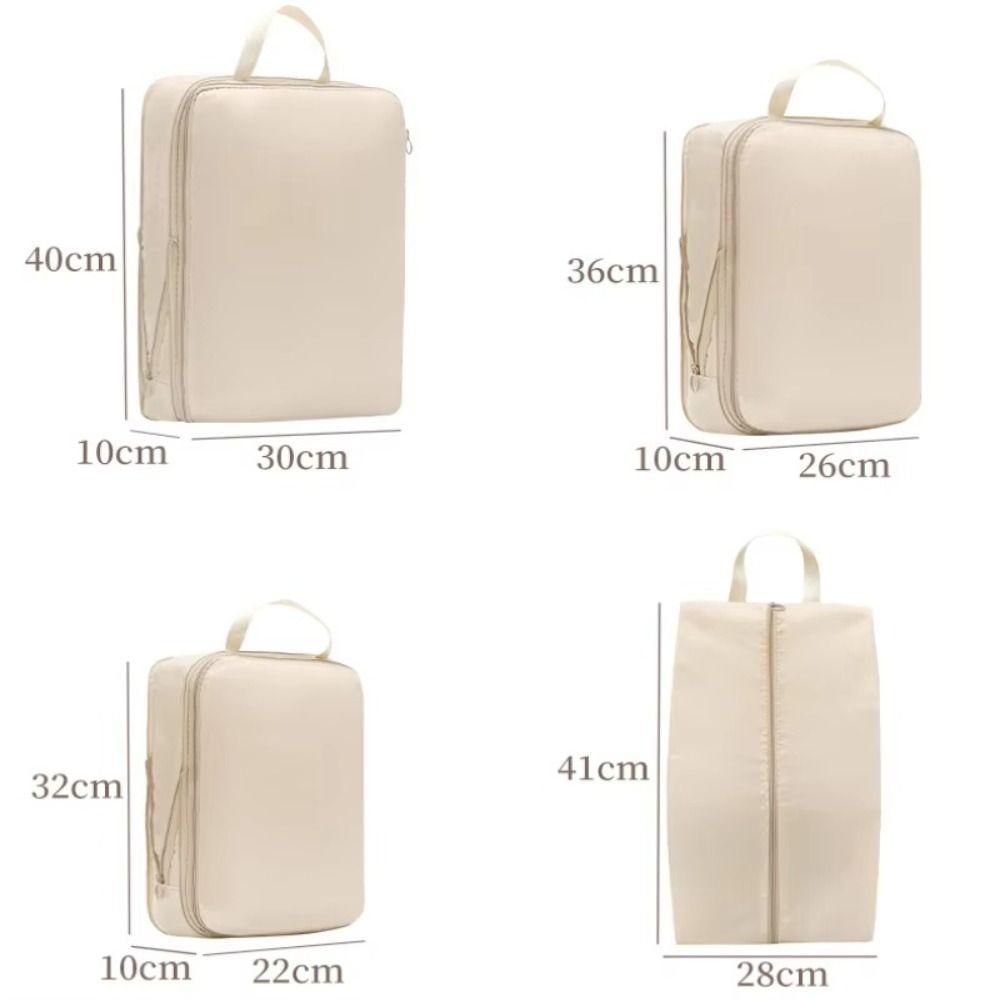 4Pcs Set Sub-Packing Clothes Compression Bag Foldable Closet Organizer Set Travel Accessories