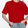 100% Cotton Round Neck Solid Color T-shirt Women's Short Sleeved Top