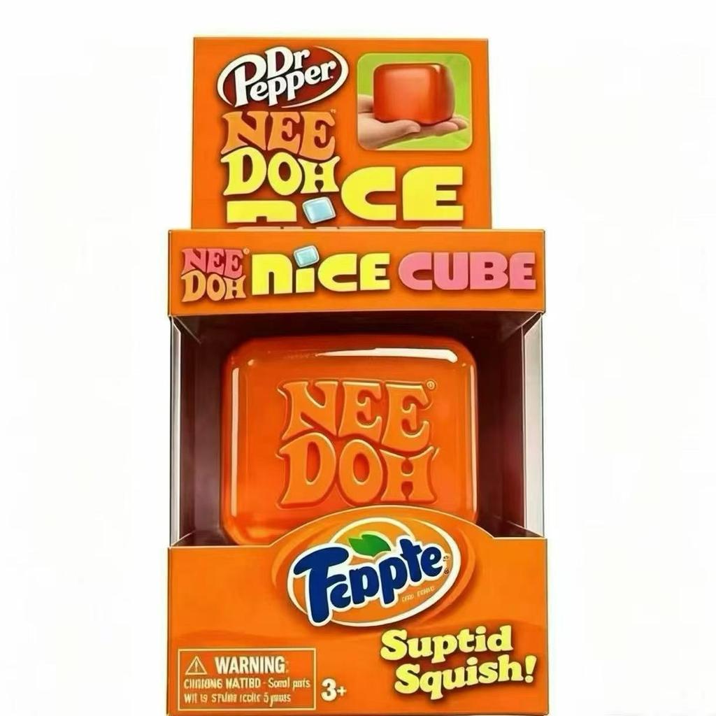 NeeDoh Nice Cube Super Squeeze Sensory Fidget Toy, Translucent Red Stress Relief Squishy Cube for Kids & Adults Anxiety Relief
