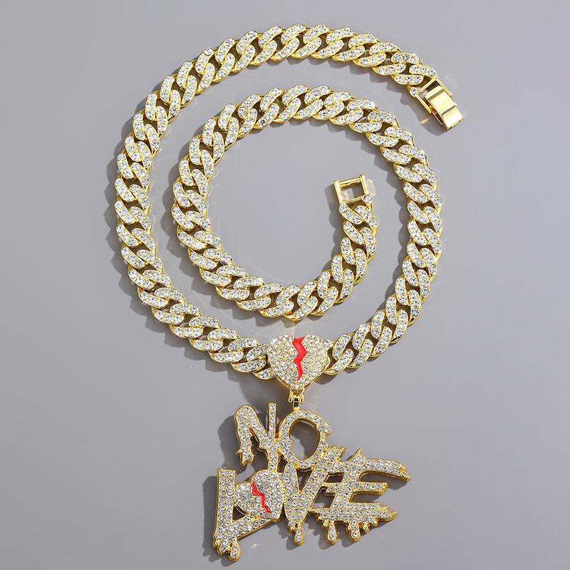 Store Manager Recommends: NOLVE Personalized Heart Pendant with Rhinestone Inlaid Cuban Chain