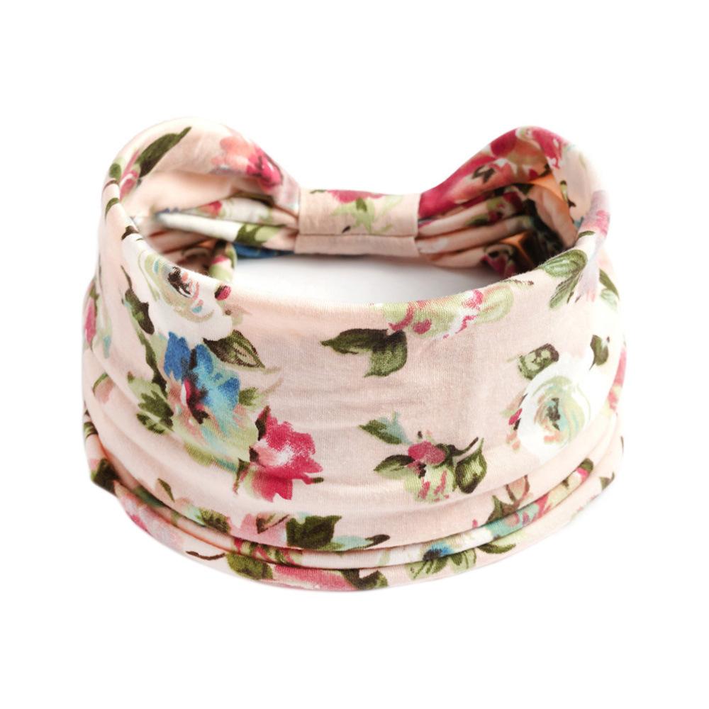 Bohemian Headbands for Women Cashew Flower Head Band Yoga Sports Hairband Elastic Cotton Wide Bandanas Headwear Hair Accessories